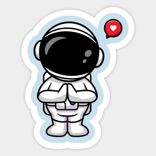 Cute Astronaut Greeting Cartoon Sticker